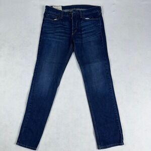 Hollister Mens Skinny Fit Dark Wash Button Fly Denim Jeans 31x30